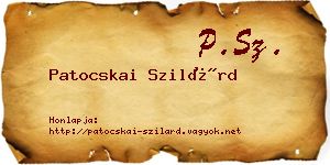 Patocskai Szilárd névjegykártya