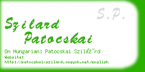 szilard patocskai business card